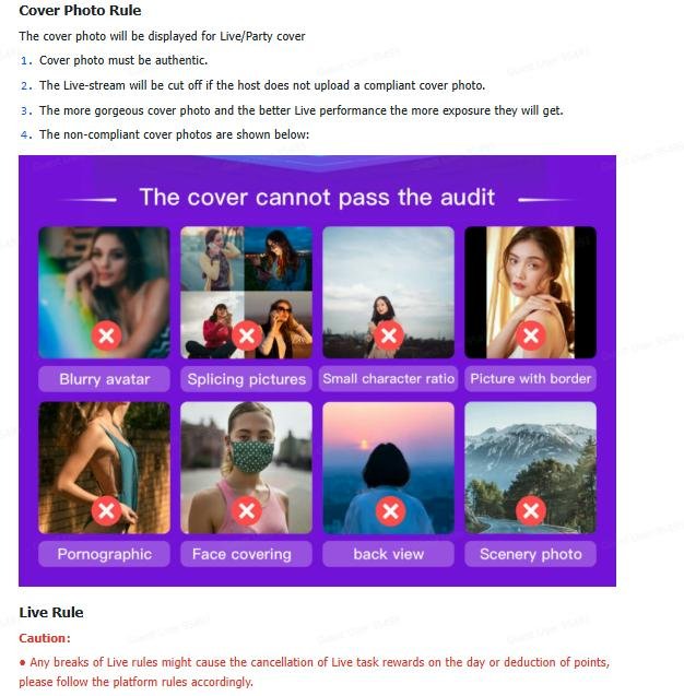 Poppo Live host go-live settings for video call invitations, beauty mode, live or party mode, host agreement, and Go Live button